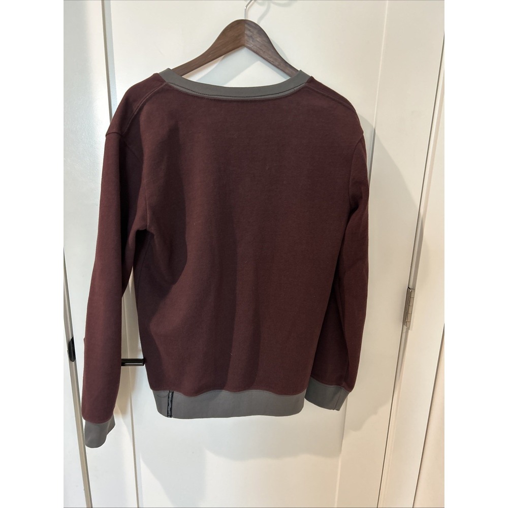 Vans Button-Up Cardigan Mens Size S Maroon/Gray TIE Print Inside Grandpa Sweater - Picture 5 of 7